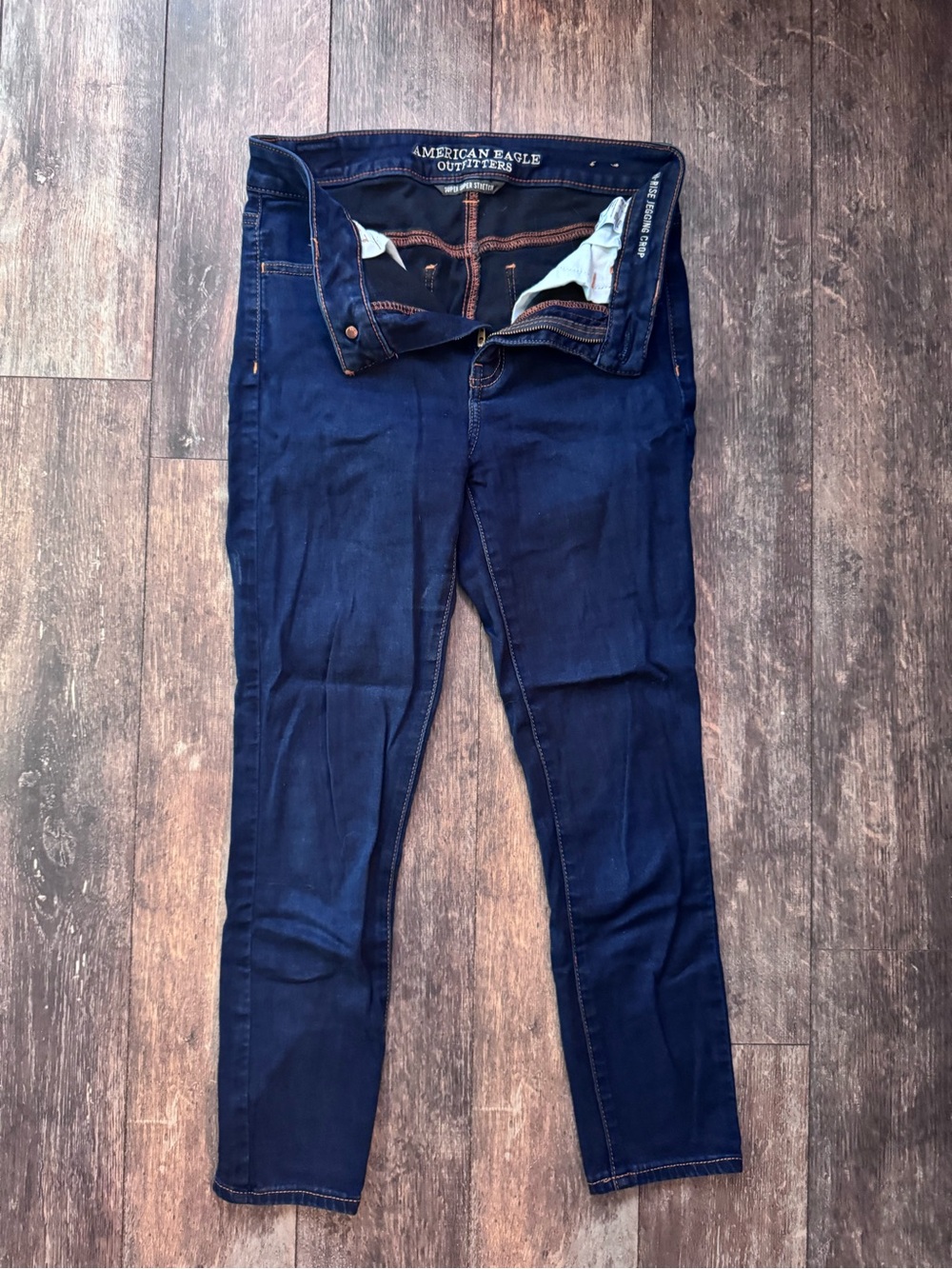 American Eagle Outfitters Navy Cropped Skinny Jeans